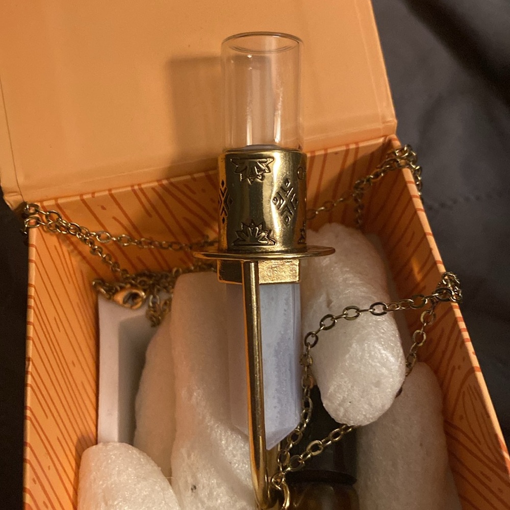 Boho I Like How you Roll roller bottle necklace new. Essential oil holder
